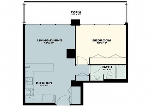 the floor plan of a small house with a loft